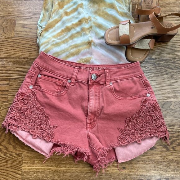 American Eagle Outfitters Pants - American Eagle hi rise festival shorts wish lace size 6